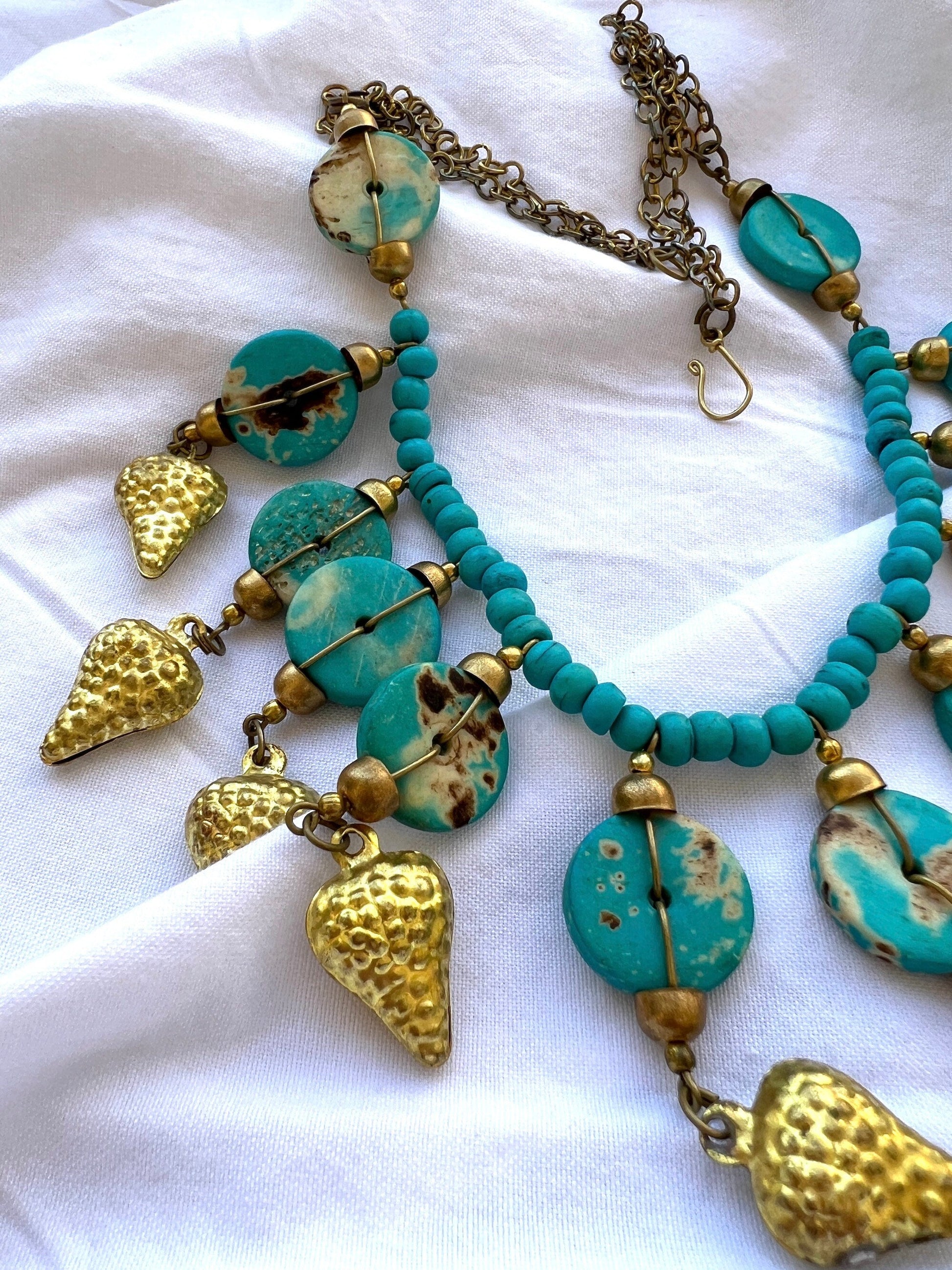 The Enache Turquoise Chunky Bib Necklace TheEnache