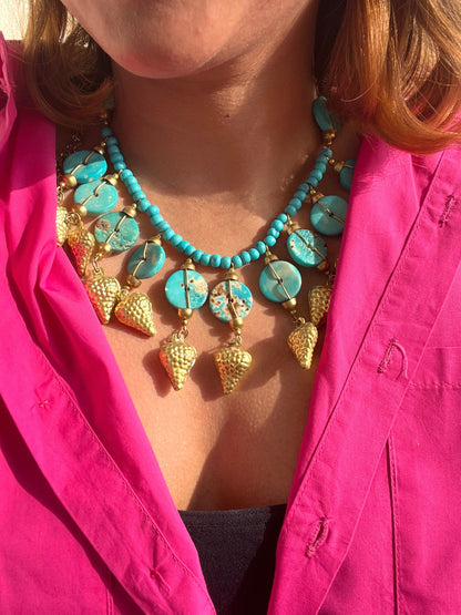 The Enache Turquoise Chunky Bib Necklace TheEnache