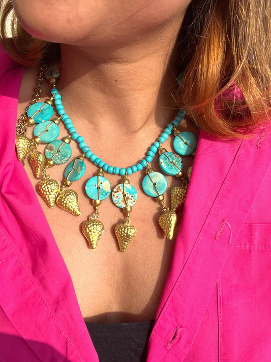 The Enache Turquoise Chunky Bib Necklace TheEnache