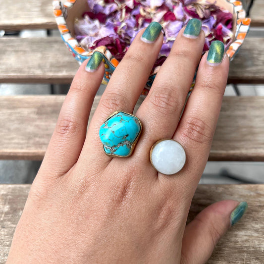 The Enache Turquoise Onyx Double Ring TheEnache
