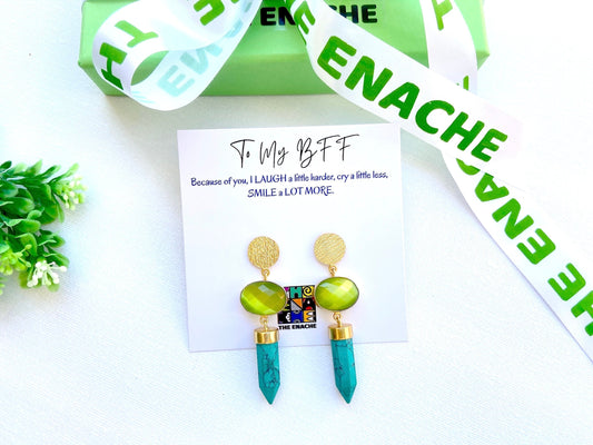 The Enache Turquoise Pencil Dangle Earrings TheEnache
