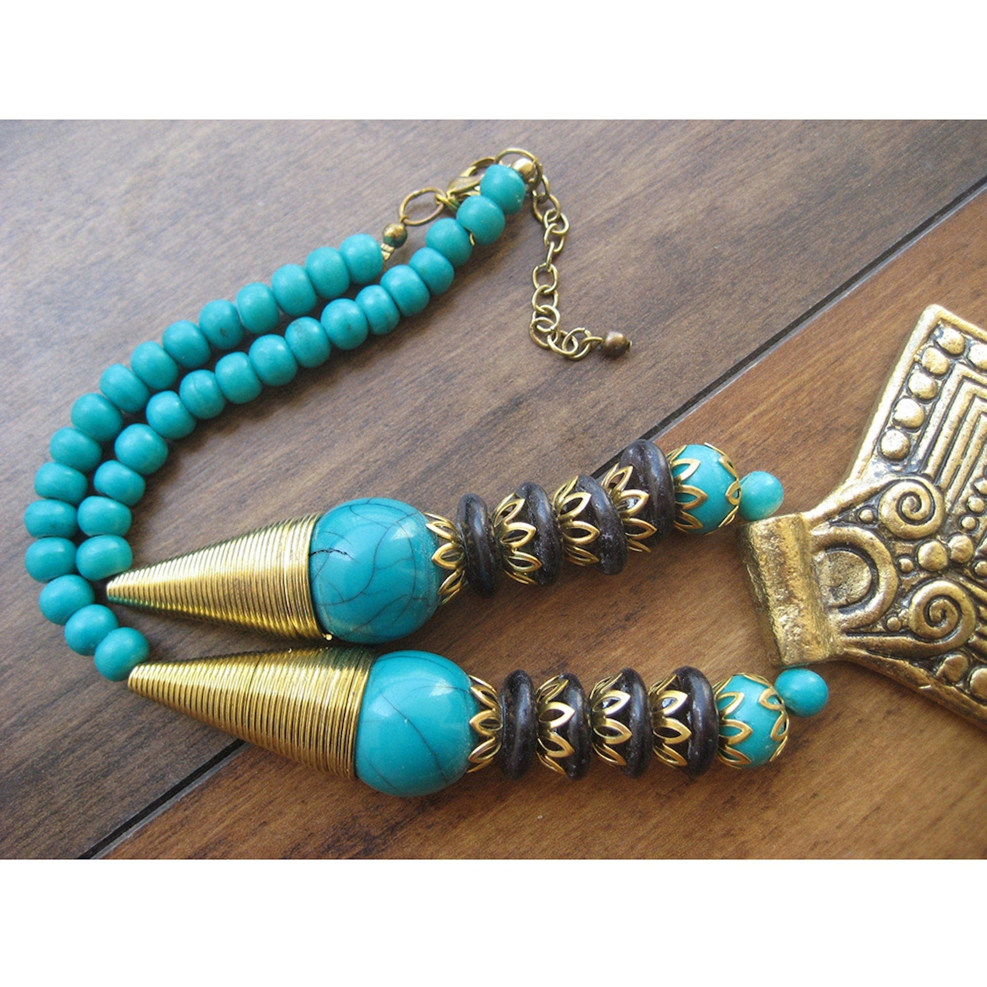 The Enache Turquoise Pendant Boho Necklace TheEnache