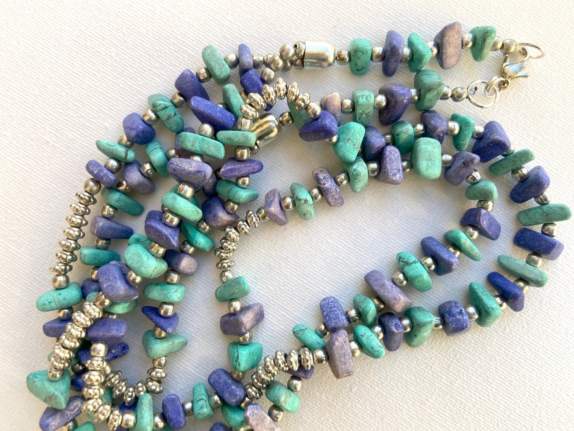 The Enache Turquoise & Purple Beaded Necklace TheEnache