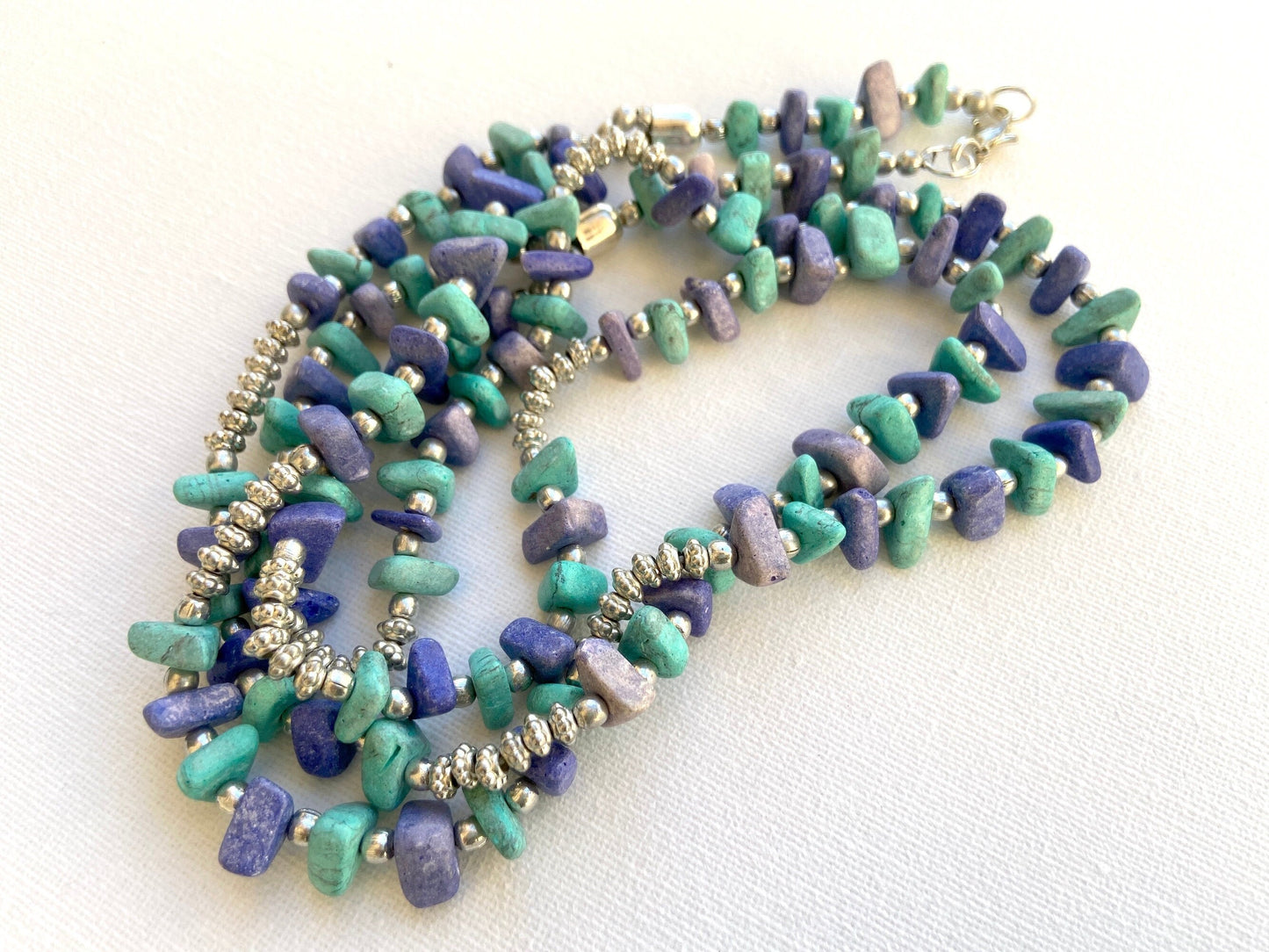 The Enache Turquoise & Purple Beaded Necklace TheEnache