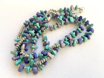 The Enache Turquoise & Purple Beaded Necklace TheEnache