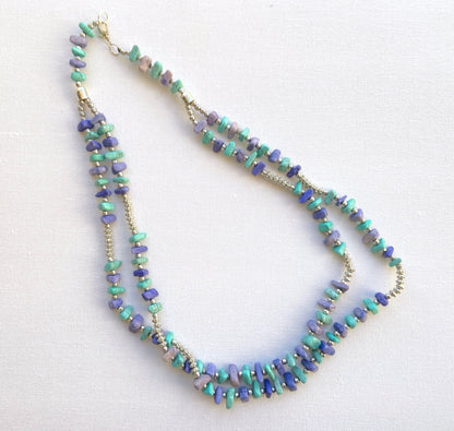 The Enache Turquoise & Purple Beaded Necklace TheEnache