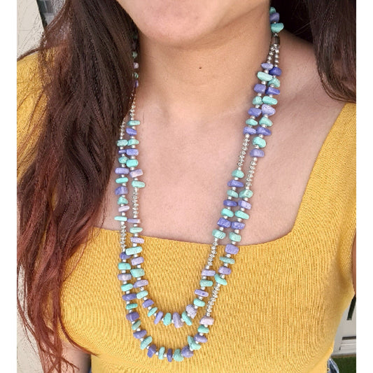 The Enache Turquoise & Purple Beaded Necklace TheEnache