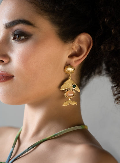 The Enache Vermeil Seashell Fish Earrings TheEnache