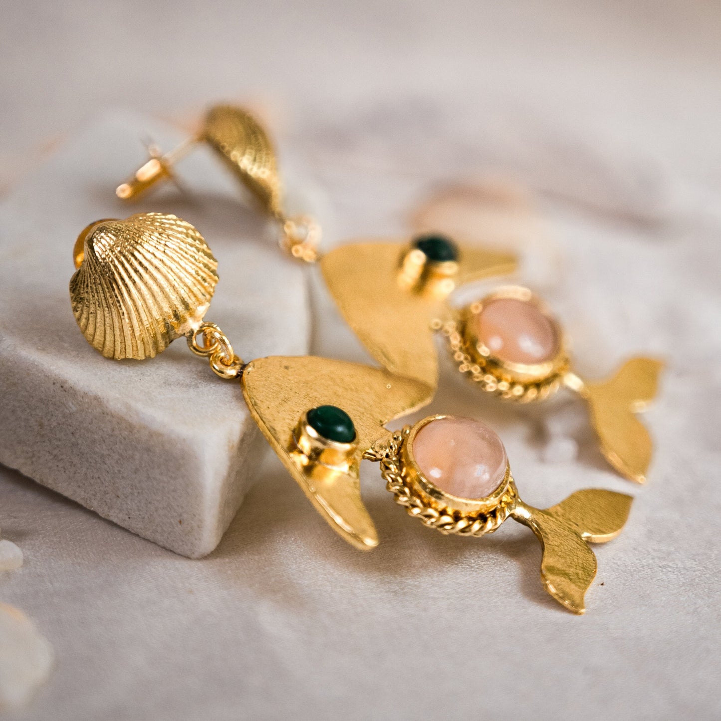 The Enache Vermeil Seashell Fish Earrings TheEnache
