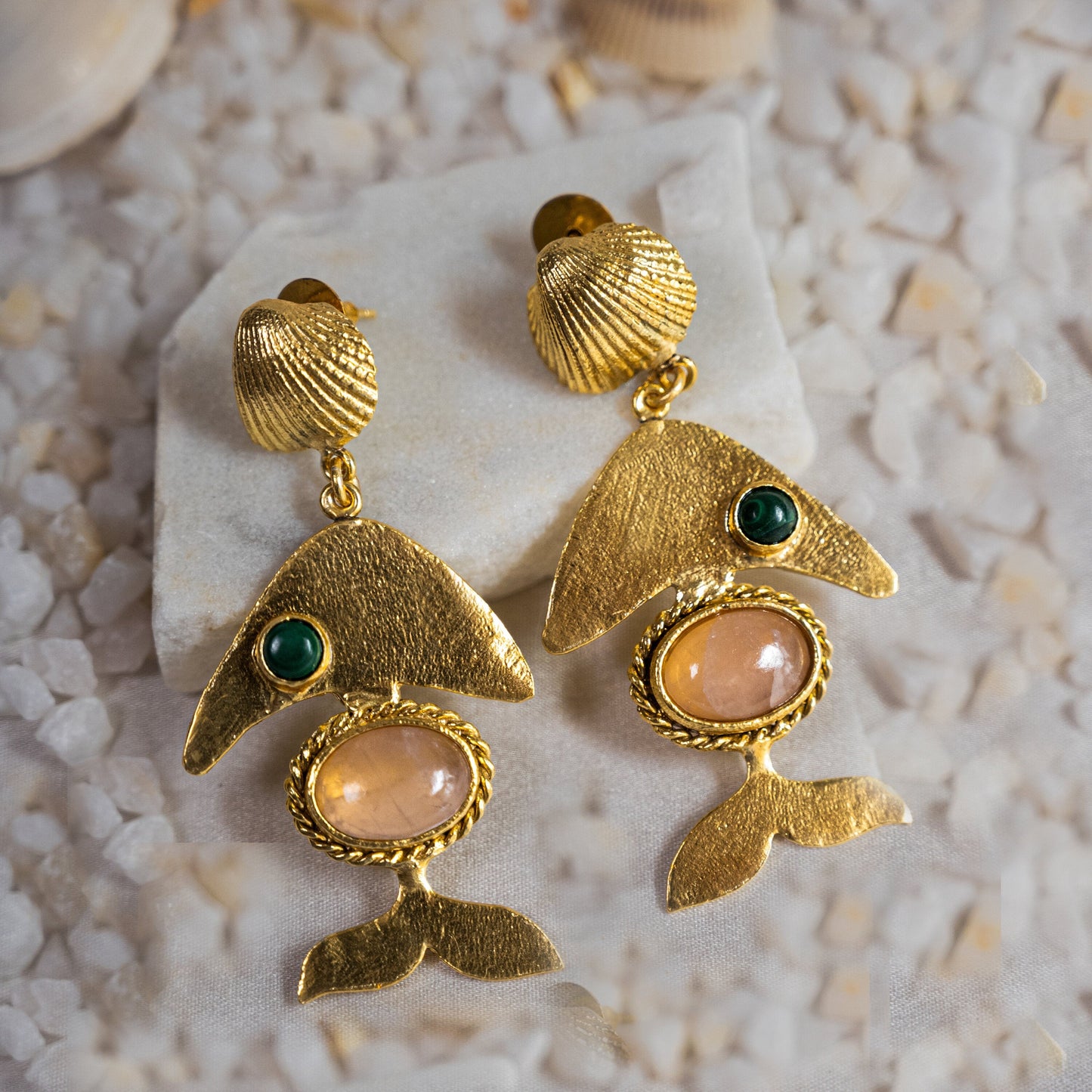 The Enache Vermeil Seashell Fish Earrings TheEnache