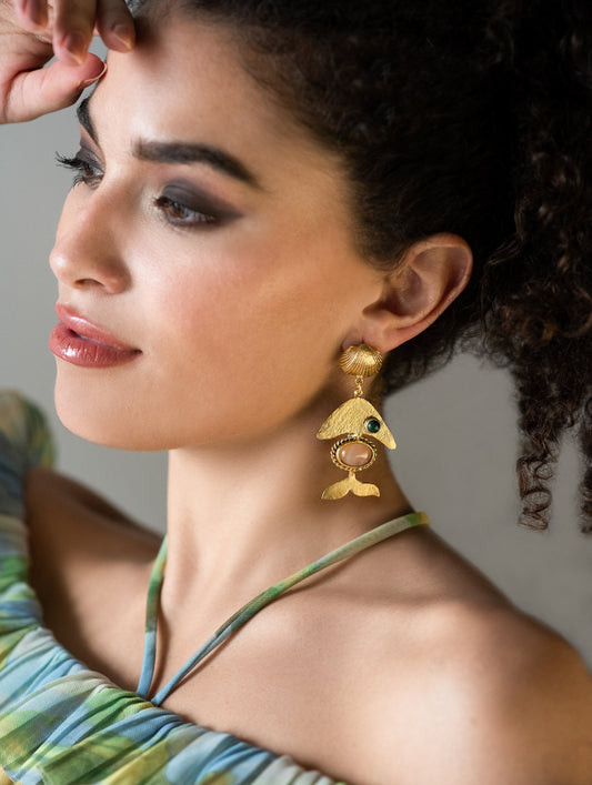 The Enache Vermeil Seashell Fish Earrings TheEnache