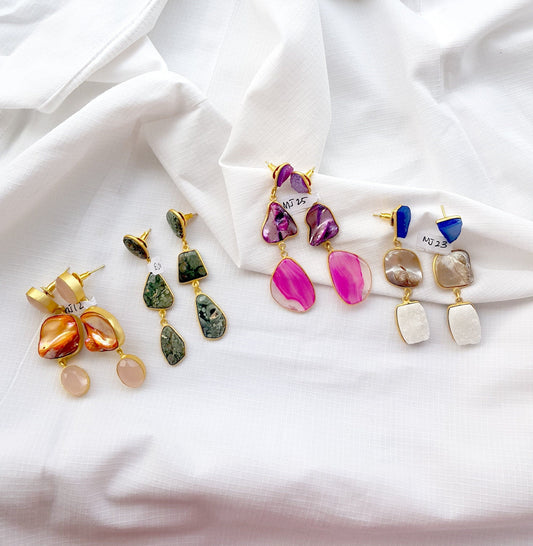 The Enache White & Blue Multi Gemstone Earrings TheEnache