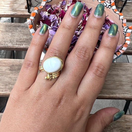 The Enache White Onyx Gold Ring TheEnache