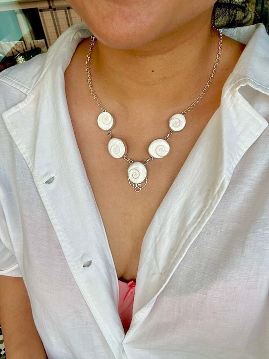 The Enache White Shiva Eye Gemstone Necklace TheEnache