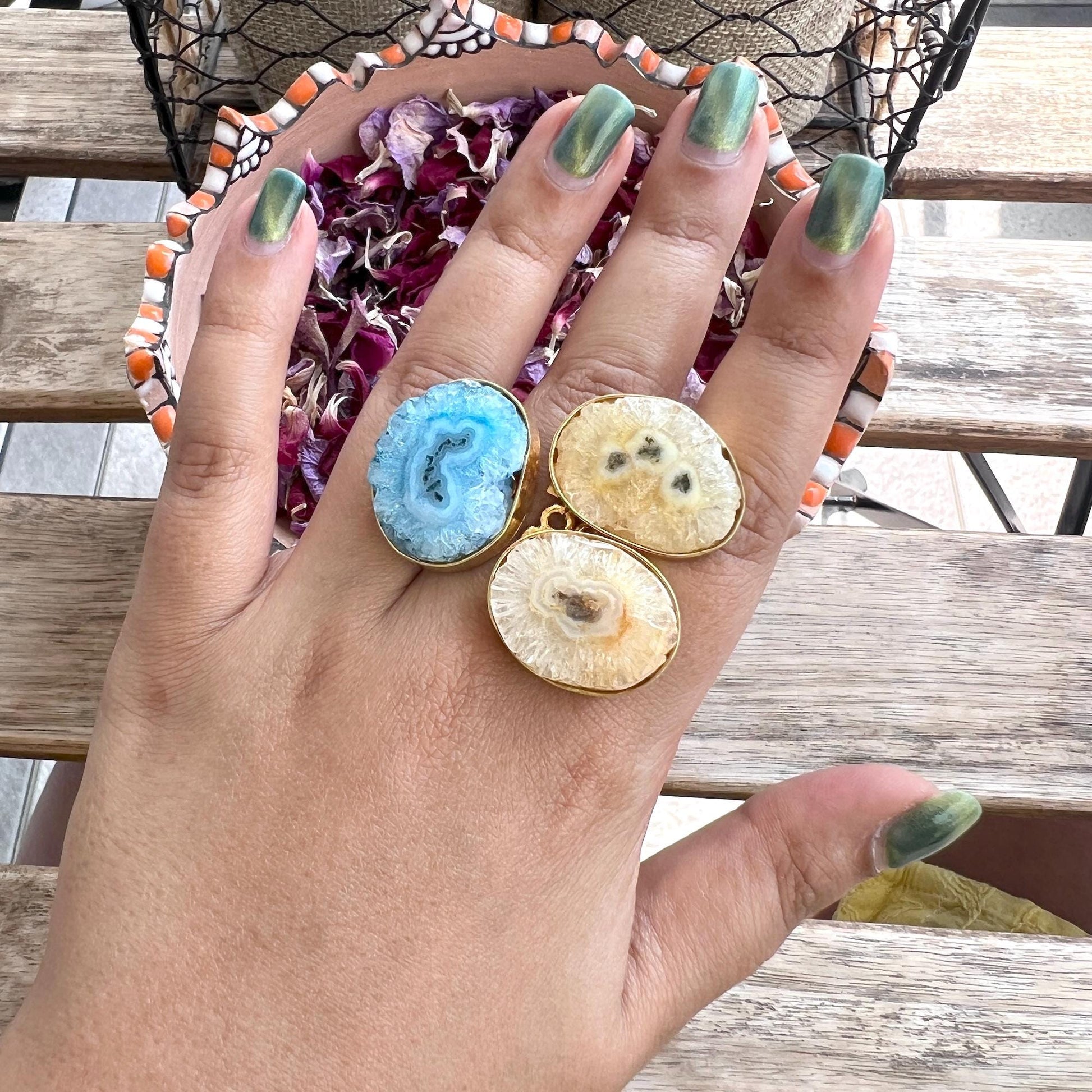 The Enache Yellow Blue Chunky Ring TheEnache