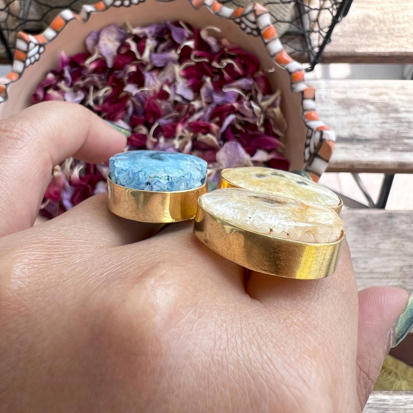 The Enache Yellow Blue Chunky Ring TheEnache