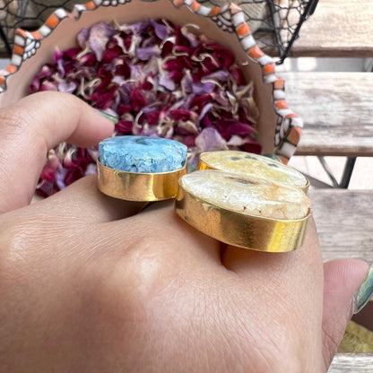 The Enache Yellow Blue Chunky Ring TheEnache