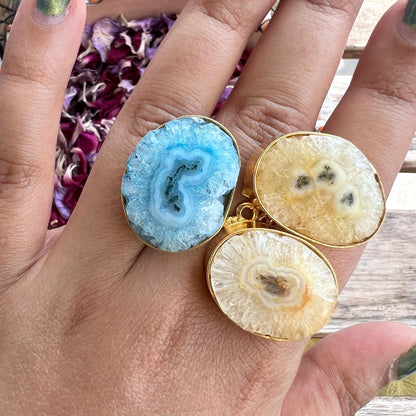 The Enache Yellow Blue Chunky Ring TheEnache