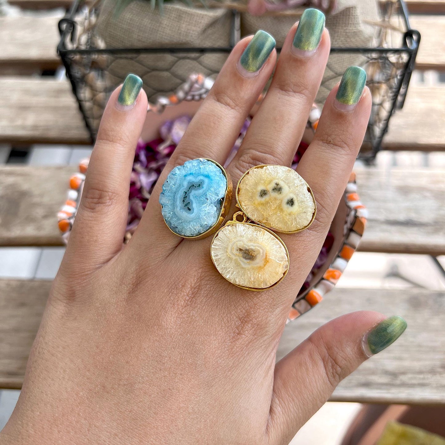The Enache Yellow Blue Chunky Ring TheEnache