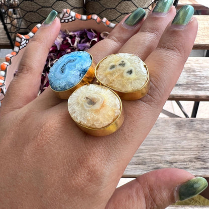 The Enache Yellow Blue Chunky Ring TheEnache