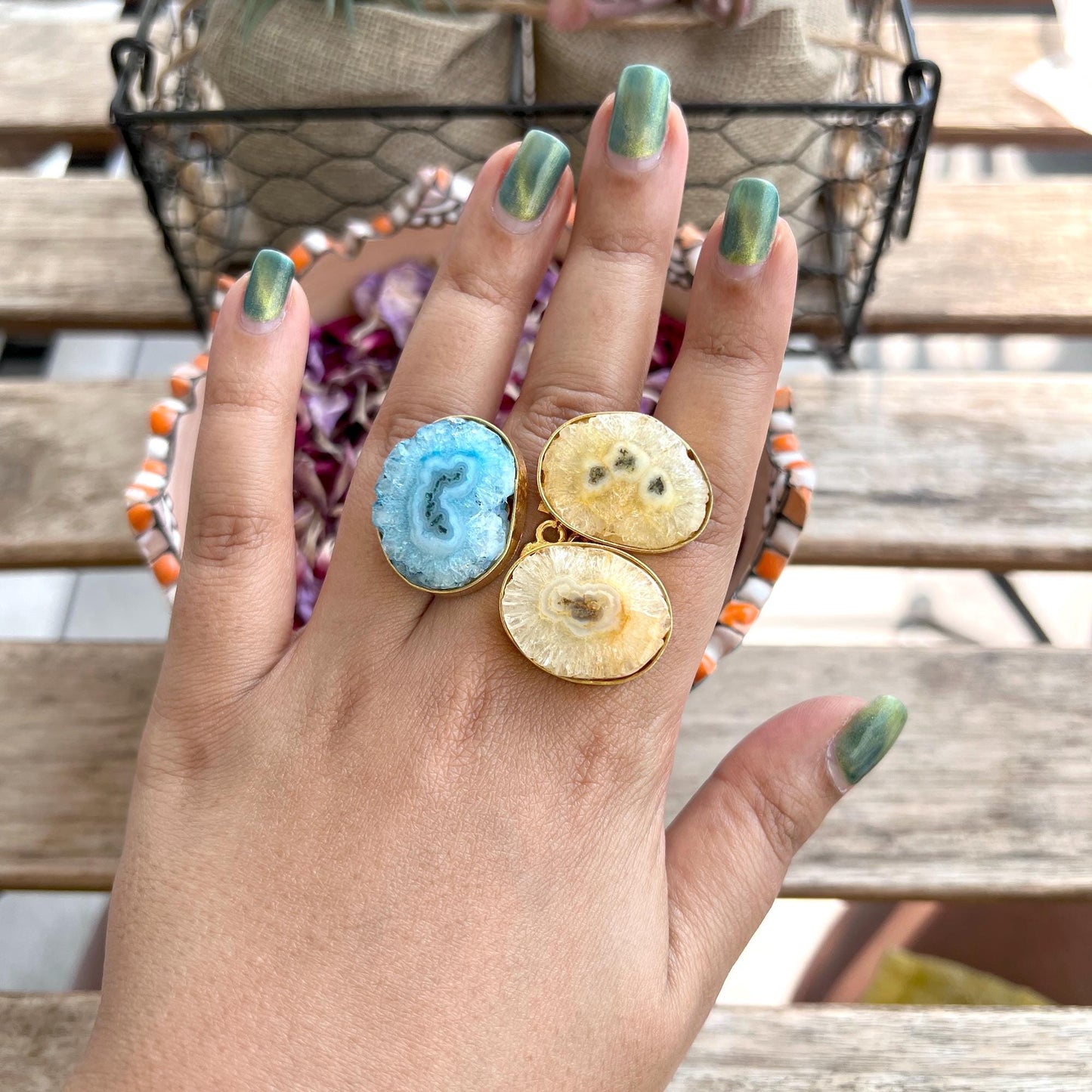 The Enache Yellow Blue Chunky Ring TheEnache