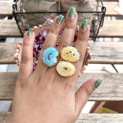 The Enache Yellow Blue Chunky Ring TheEnache