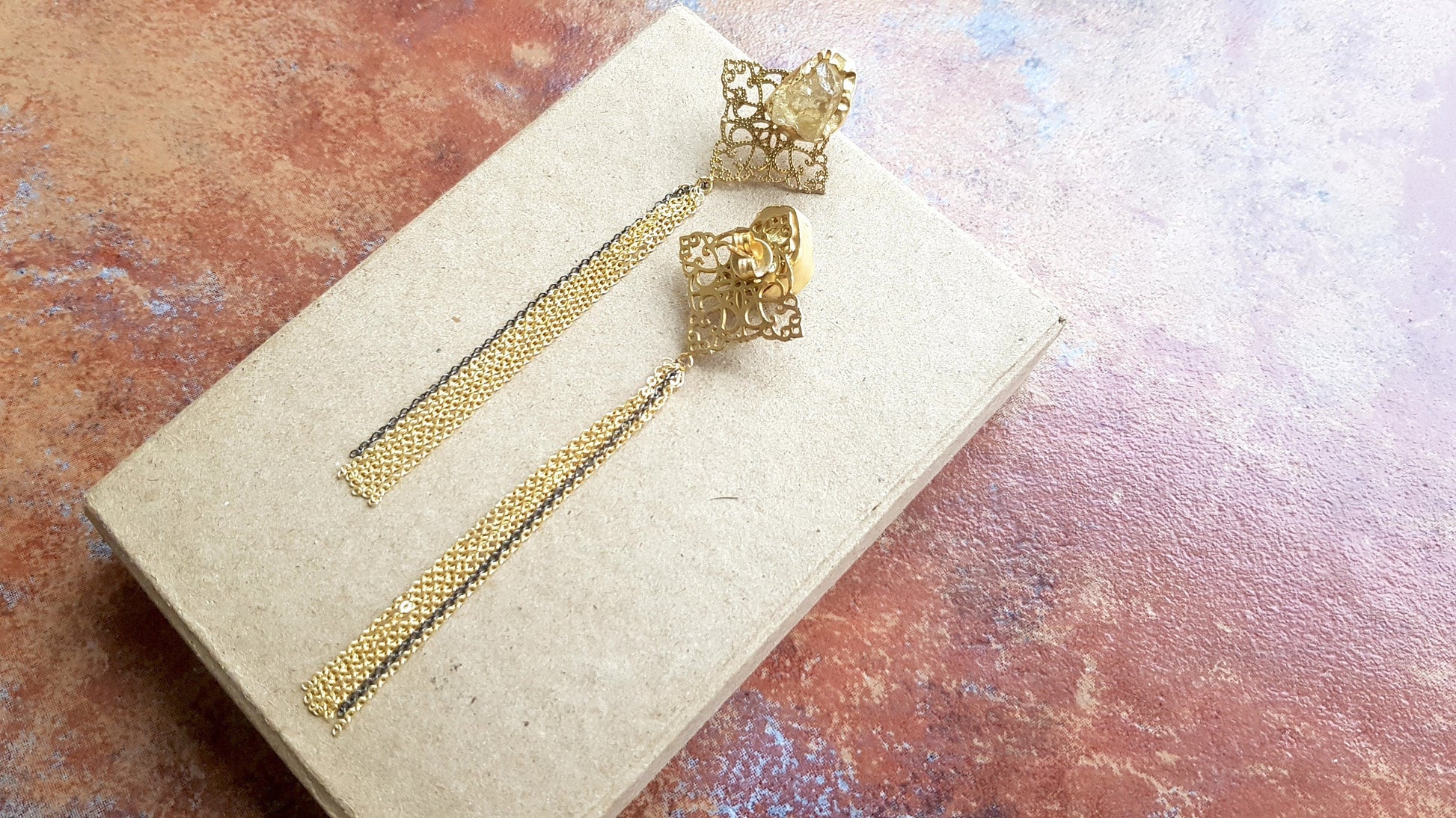 The Enache Yellow Citrine Tassel Earrings TheEnache