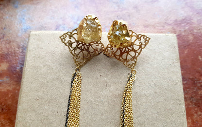 The Enache Yellow Citrine Tassel Earrings TheEnache