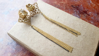 The Enache Yellow Citrine Tassel Earrings TheEnache