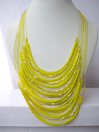 The Enache Yellow Neon Beaded Necklace TheEnache