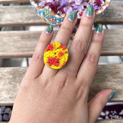 The Enache Yellow Red Druzy Ring TheEnache
