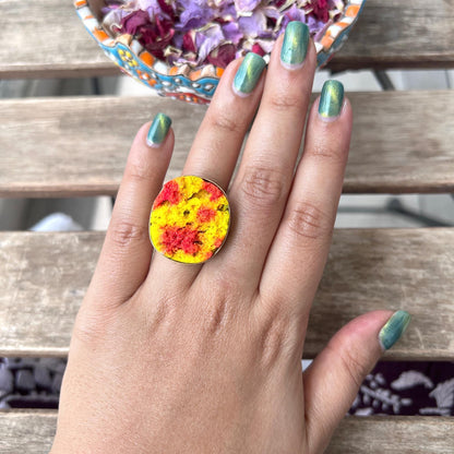 The Enache Yellow Red Druzy Ring TheEnache