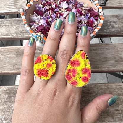 The Enache Yellow Red Druzy Ring TheEnache