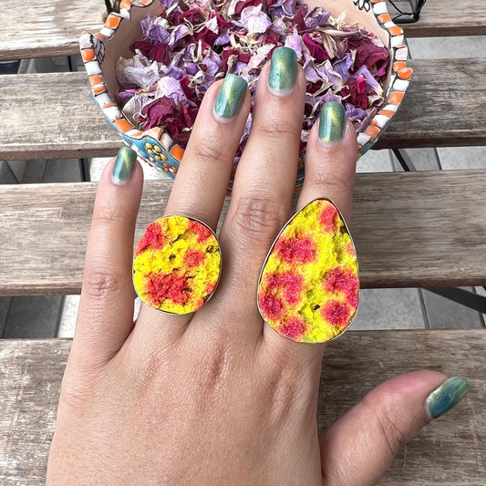 The Enache Yellow Red Druzy Ring TheEnache